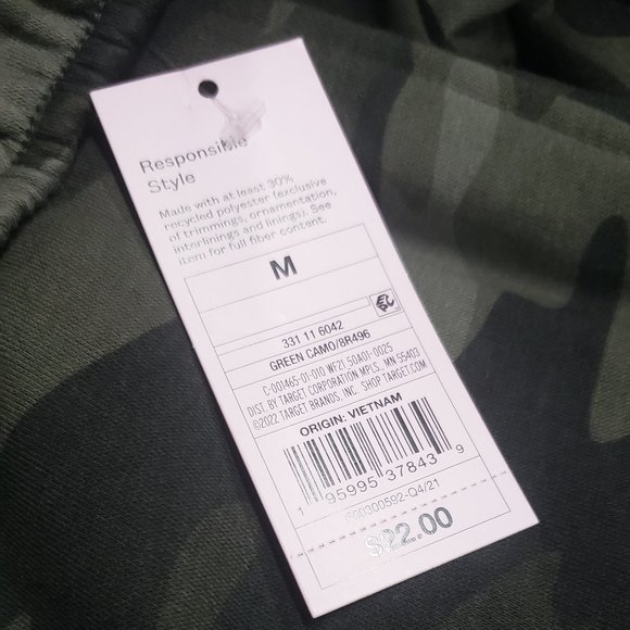 Wild Fable - Women's High-Rise Fleece Sweatpants - Size Medium Color Green Camo - Picture 7 of 8